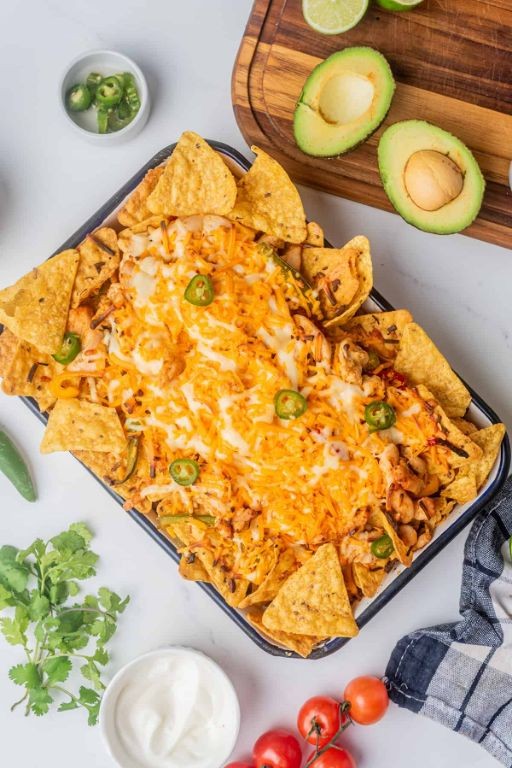 Chicken Fajita Nachos with Jalapeños