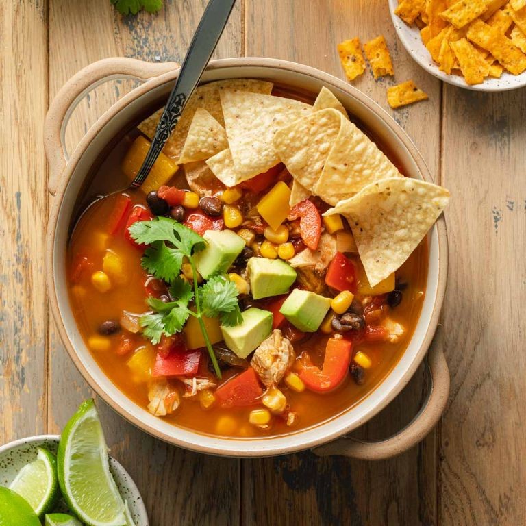 Chicken Fajita Soup with Black Beans