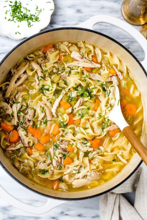 Chicken Noodle Soup with Mirepoix and Thyme