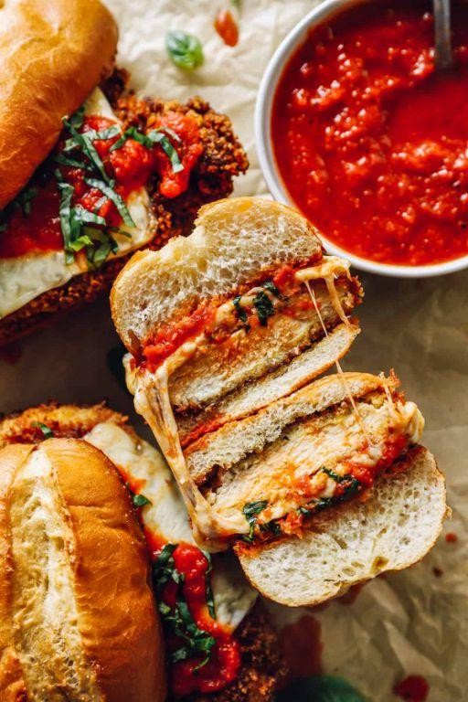 Chicken Parmesan Sandwich with Marinara Sauce