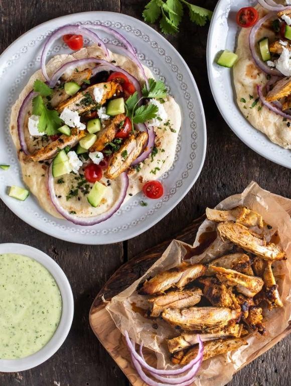 Chicken Shawarma Wrap with Tzatziki