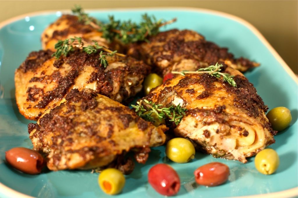 Chicken Thighs with Kalamata Olive Tapenade
