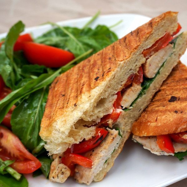 Chicken and Goat Cheese Panini with Arugula