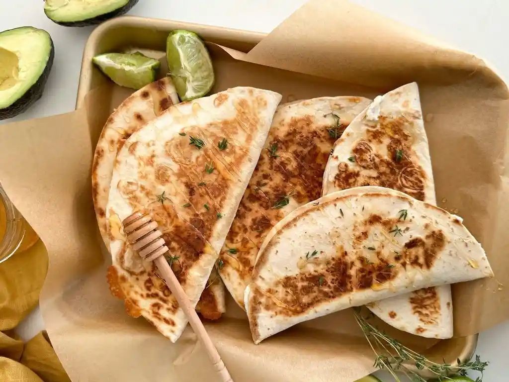 Chicken and Goat Cheese Quesadillas with Fresh Herbs