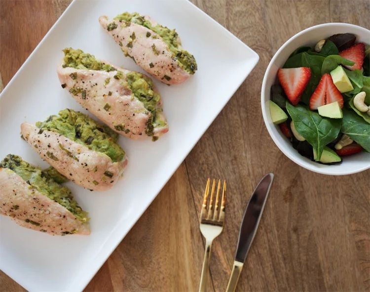 Chicken and Goat Cheese Stuffed Avocados