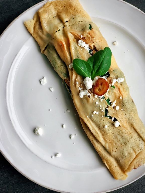 Chicken and Goat Cheese Stuffed Crepes