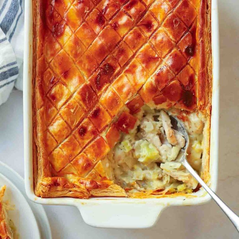 Chicken and Leek Pie with Puff Pastry