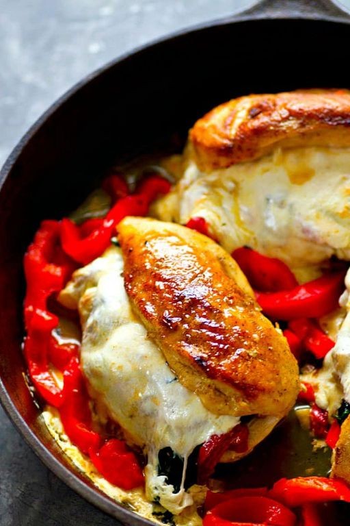 Chicken and Mozzarella Stuffed Peppers