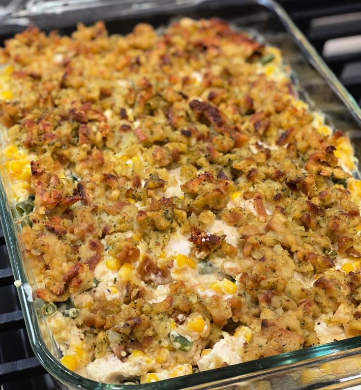 Chicken and Mushroom Stuffing Casserole