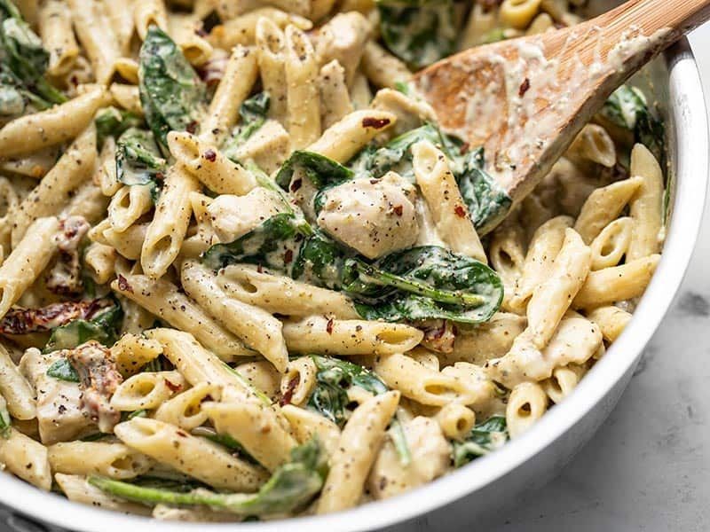 Chicken and Noodles with Pesto Cream Sauce