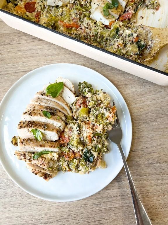 Chicken and Quinoa Casserole with Feta