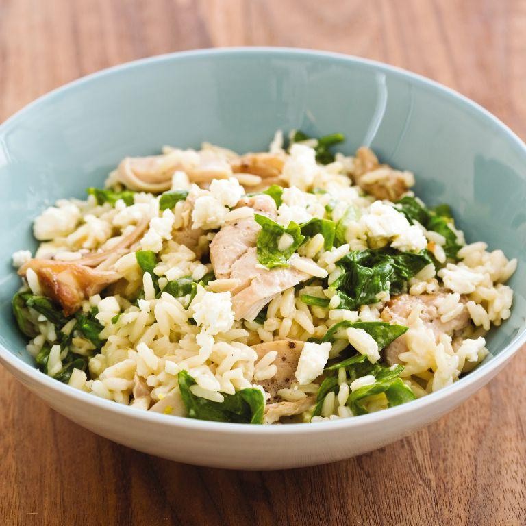 Chicken and Rice with Spinach and Feta