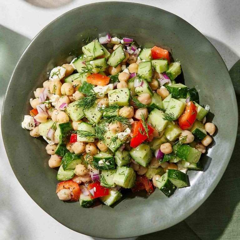 Chickpea and Cucumber Salad with Lemon Dressing
