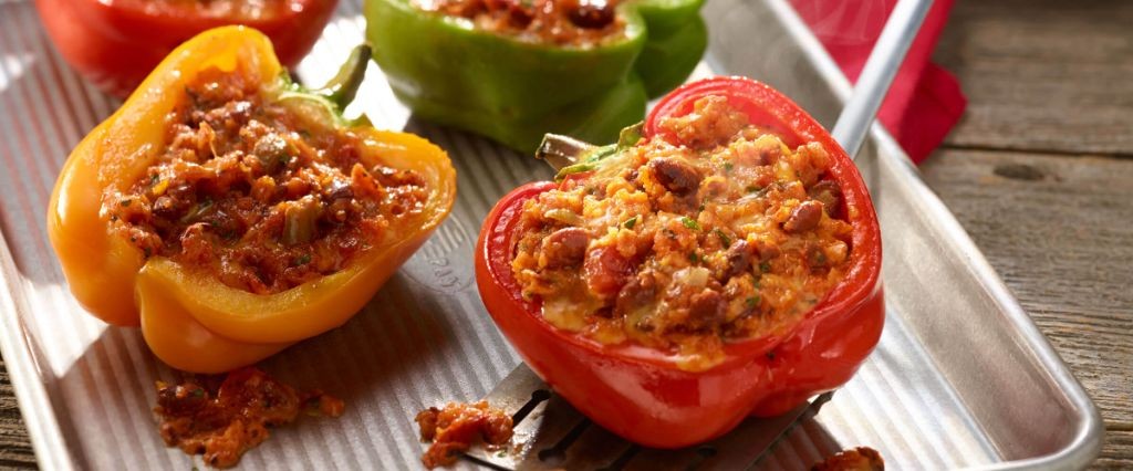Chili-Stuffed Bell Peppers