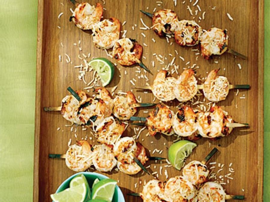 Chilled Coconut Lime Shrimp Skewers