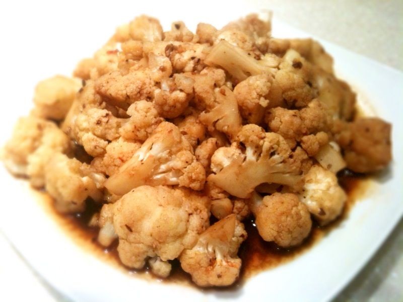 Chinese Cauliflower in Black Bean Sauce