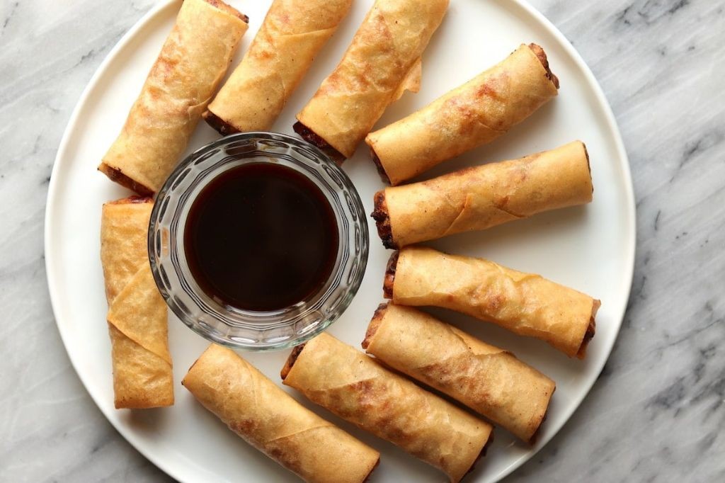 Chinese Pork and Cabbage Spring Rolls