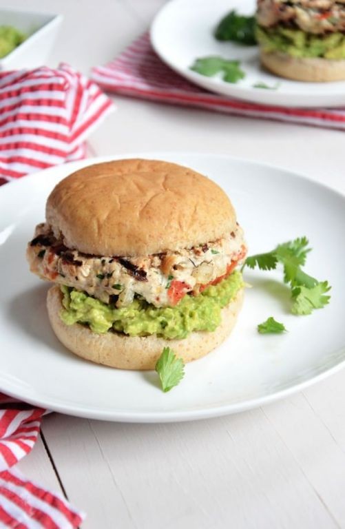 Chipotle Lime Chicken Burger with Guacamole