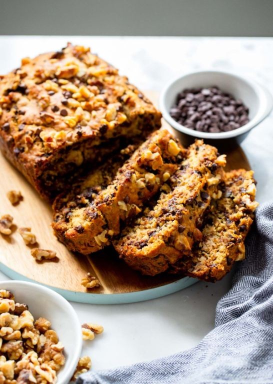 Chocolate Banana Bread with Walnuts
