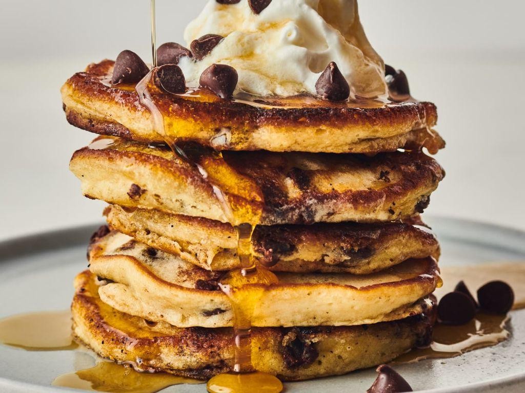 Chocolate Chip Sweet Sourdough Pancakes