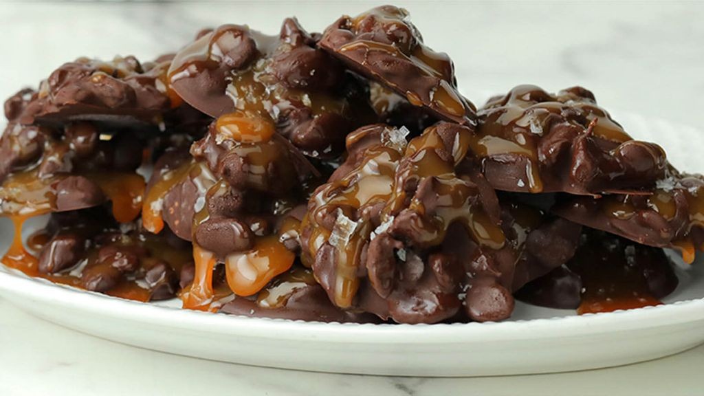 Chocolate Covered Raisins with Caramel Drizzle