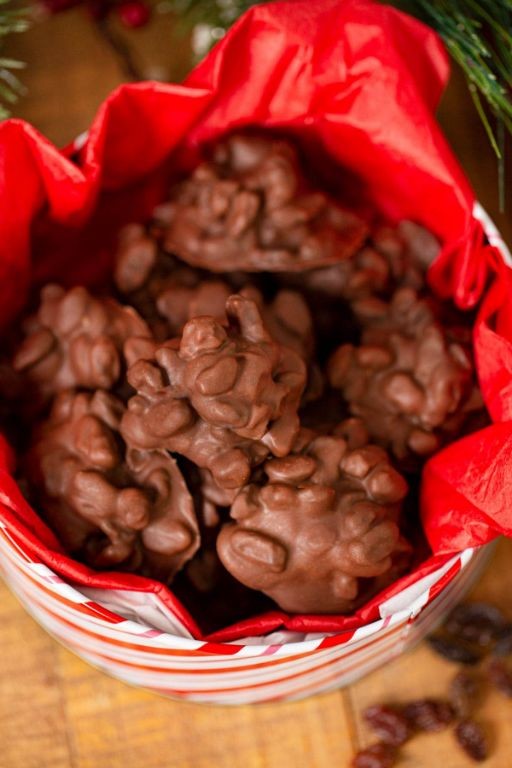 Chocolate Covered Raisins with Peppermint Crunch