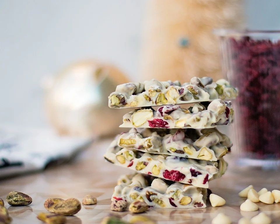 Chocolate Covered Raisins with Pistachio Crumbles