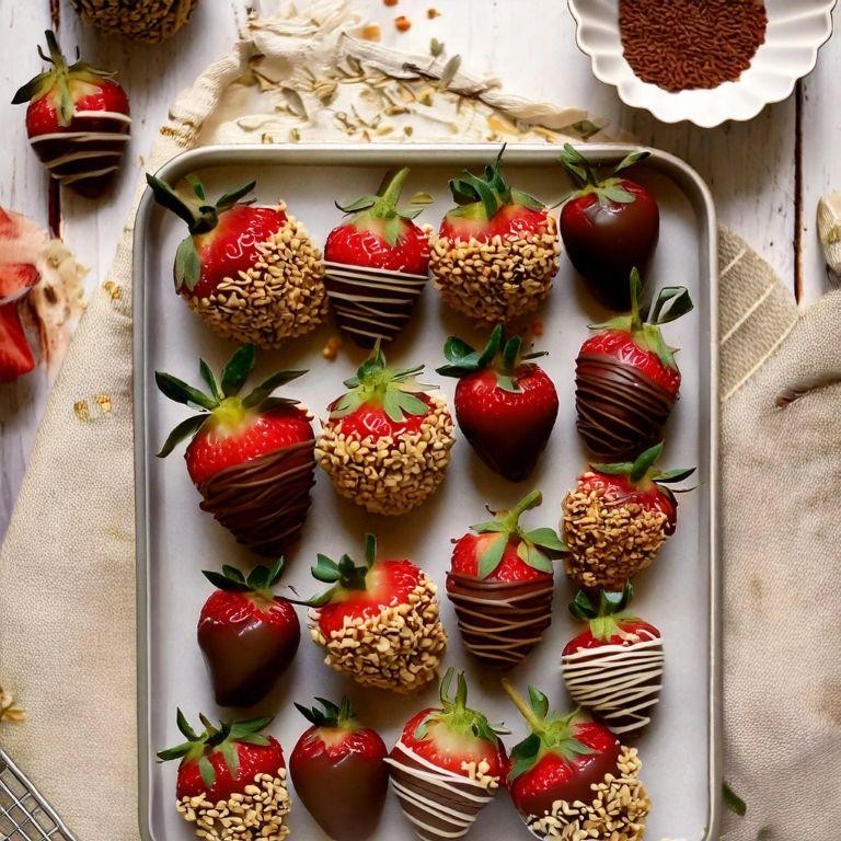 Chocolate Covered Strawberries with Mint Drizzle