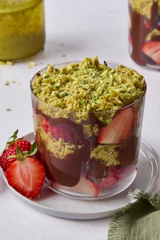 Chocolate Covered Strawberries with Pistachio Crust
