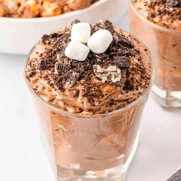 Chocolate Fluff Salad with Cocoa Powder