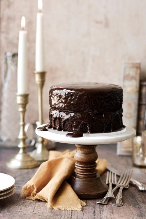 Chocolate Fudge Layer Cake with Ganache