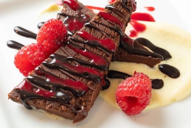 Chocolate Marquise with Raspberry Sauce