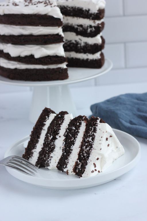 Chocolate Princess Cake with Whipped Cream Frosting