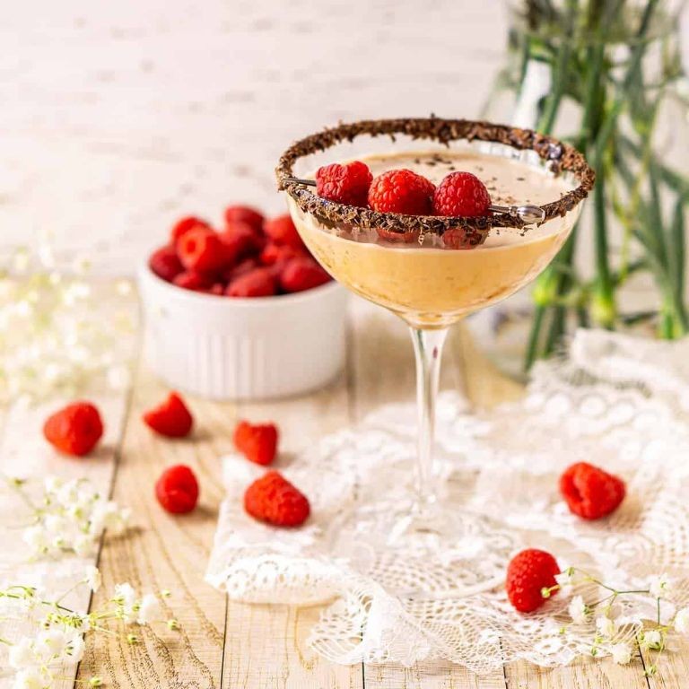 Chocolate Raspberry Martini with Cocoa Rim