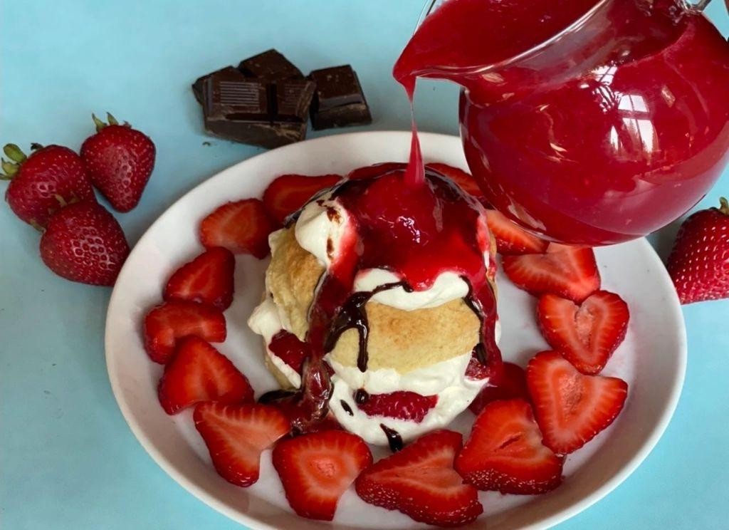 Chocolate Strawberries with Raspberry Coulis Drizzle