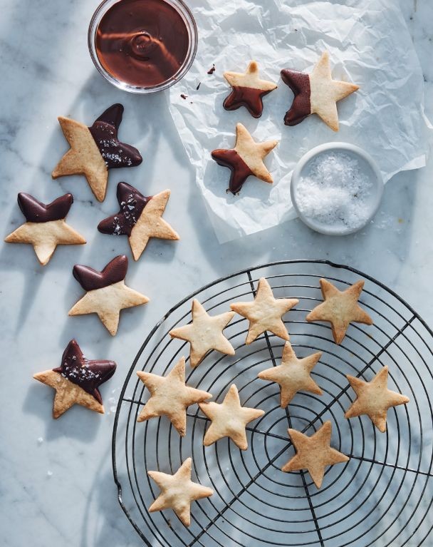 Chocolate-Dipped Shortbread Stars