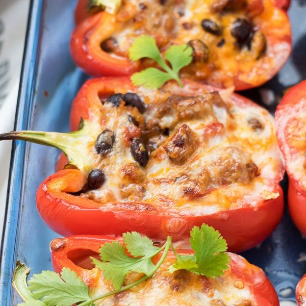 Chorizo and Rice Stuffed Peppers