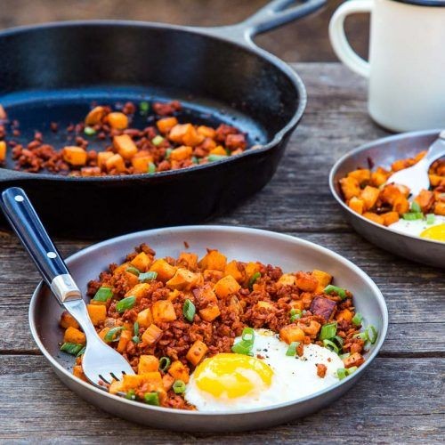 Chorizo and Sweet Potato Hash