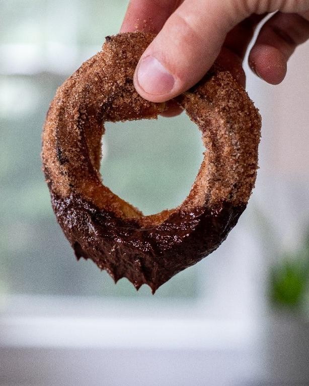Churro Donuts with Chocolate Ganache