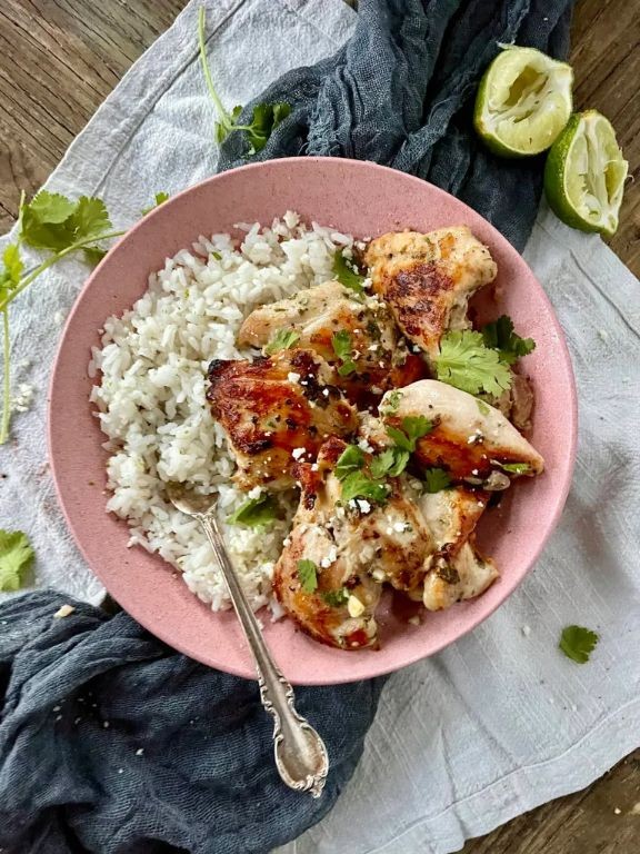 Cilantro Lime Rice with Grilled Chicken