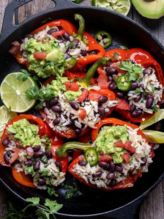 Cilantro Rice Stuffed Bell Peppers