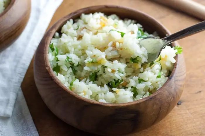 Cilantro Rice with Caramelized Onions