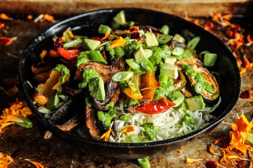 Cilantro Rice with Roasted Vegetables