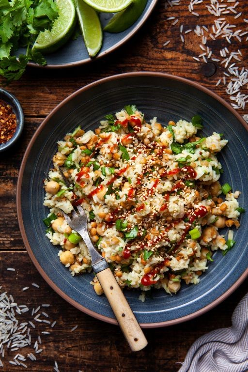 Cilantro Rice with Spiced Chickpeas