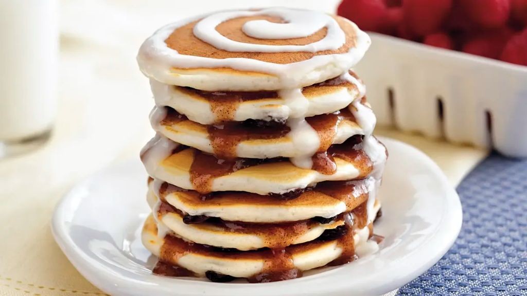 Cinnamon Roll Bisquick Pancakes