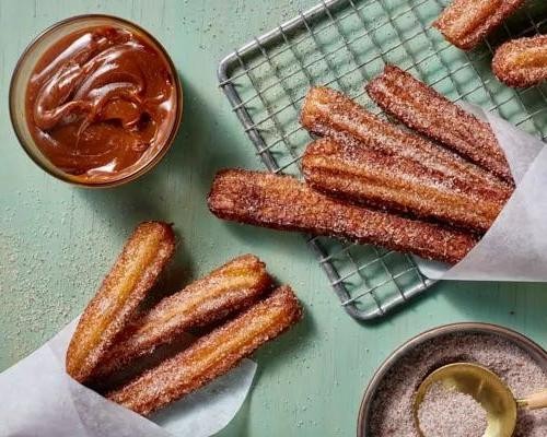 Cinnamon Sugar Churros with Dulce de Leche