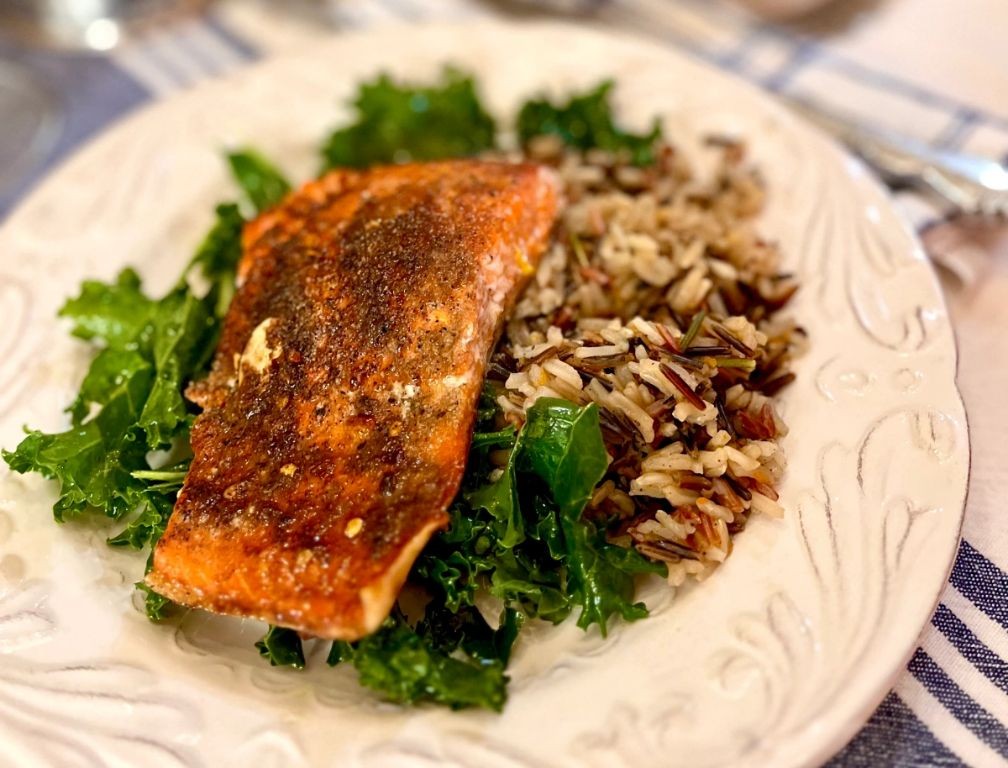 Citrus Glazed Salmon with Wild Rice
