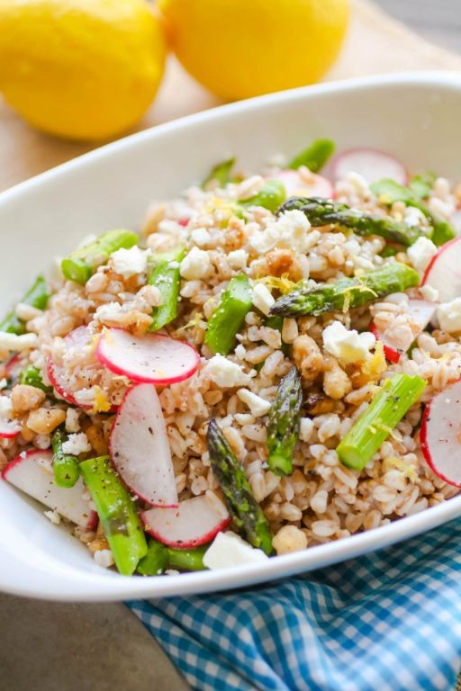 Citrusy Cold Asparagus and Farro Salad