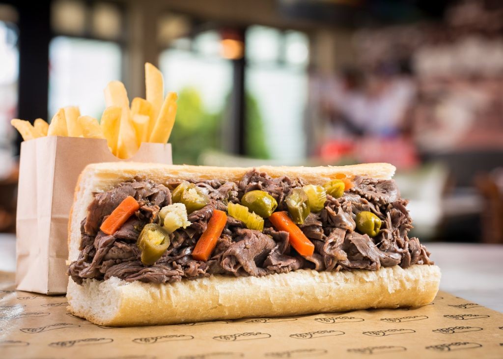 Classic Chicago Italian Beef Sandwich