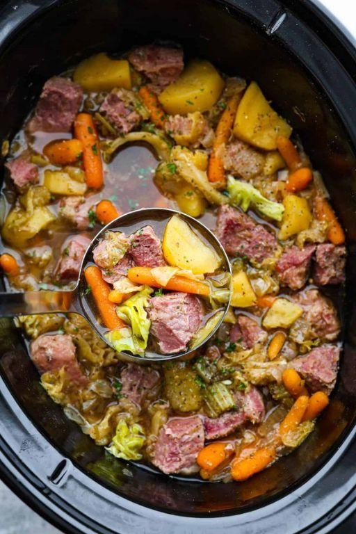 Classic Crock Pot Corned Beef and Cabbage Stew
